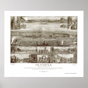 Olympia panorama- karta för WA - 1903 Poster