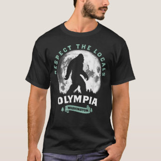 Olympia Wa Respekt Lokala Sasquatch Fullmåne T Shirt