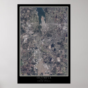 Olympia Washington Satellite Poster Karta