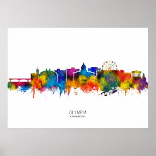 Olympia Washington Siluett Poster
