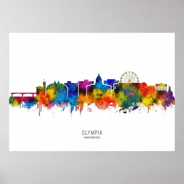 Olympia Washington Siluett Poster (Framsidan)