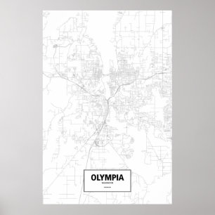 Olympia, Washington (svart på vitt) Poster
