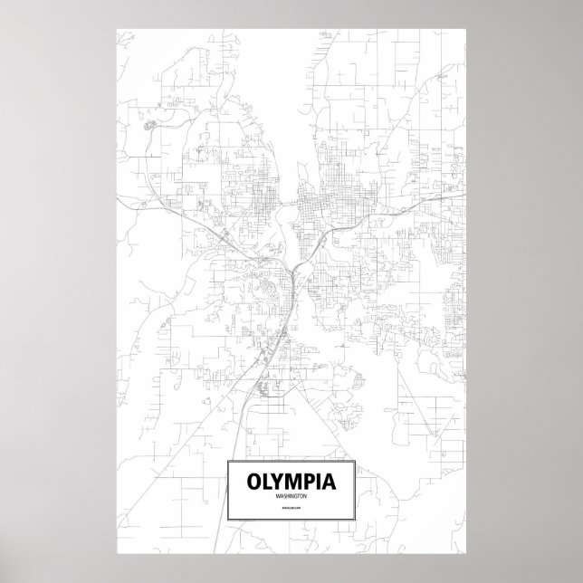 Olympia, Washington (svart på vitt) Poster (Framsidan)
