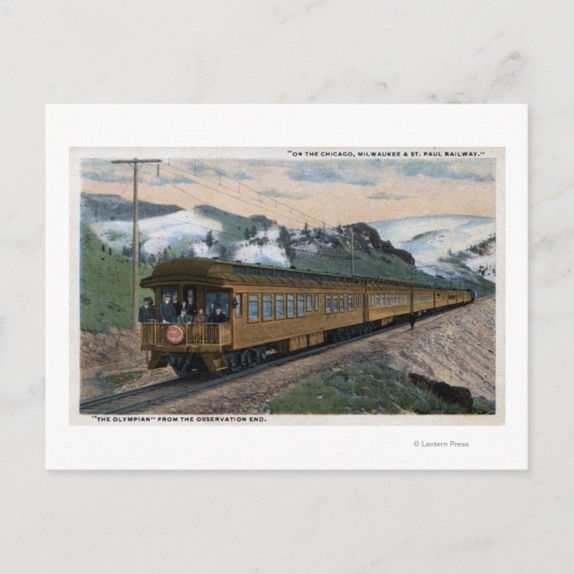 "Olympian" Chicago, Milwaukee och St Paul. Vykort (Framsida)