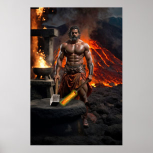 Olympianerna: Hephaestus, brandgud Poster