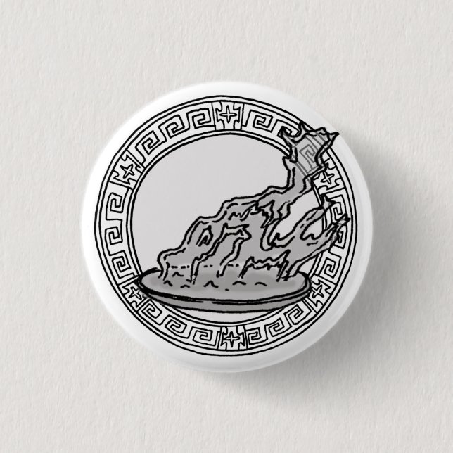 Olympianerna! Hestia/Vesta symbol emblem Knapp (Framsida)