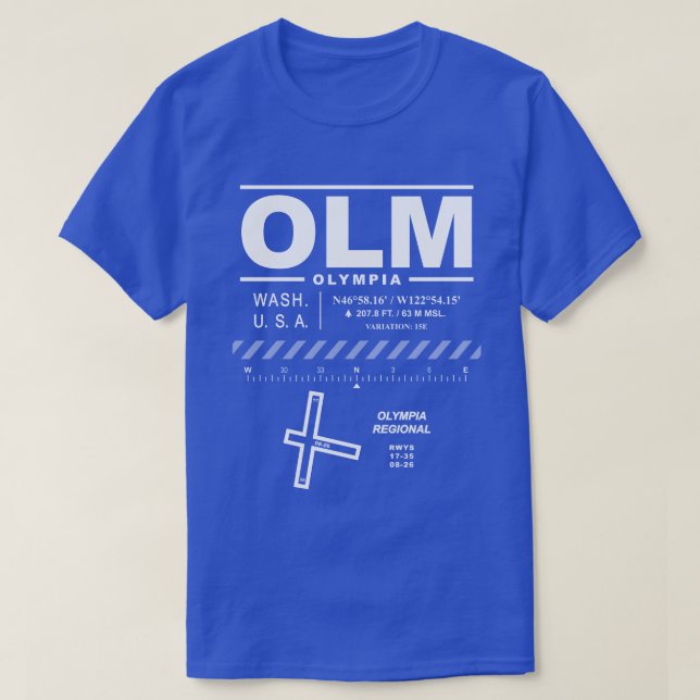 Olympias regionala flygplats OLM T-Shirt (Design framsida)