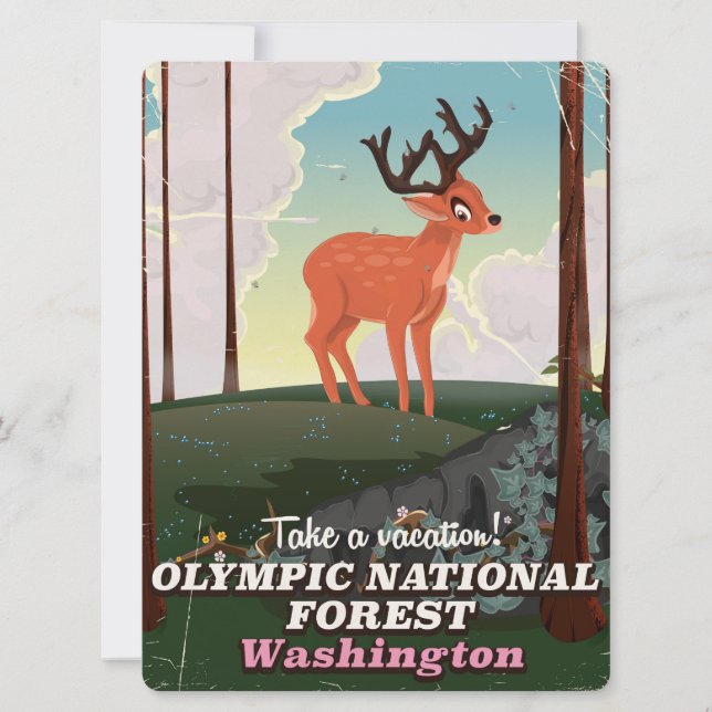 Olympic National Forest USA reseskylt (Framsida)