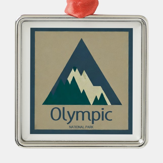 Olympic National Park Enkel stuga Julgransprydnad Metall (Framsidan)