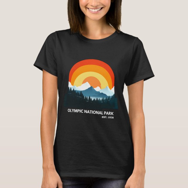 Olympic National Park Est 1938 Wa State T Shirt  (Framsida)
