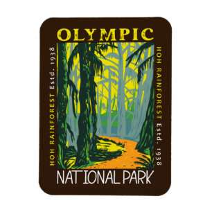 Olympic National Park Hoh Rainforest Distress Magnet