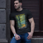 Olympic National Park Hoh Rainforest Distress T Shirt<br><div class="desc">Konstruktion för olympiska vektorbilder. Parken sprider sig över flera olika ekosystem,  från de olympiska bergens dramatiska toppar till skogarna med gammal tillväxt.</div>