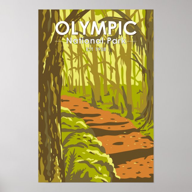 Olympic National Park Hoh Rainforest Washington Poster (Framsidan)