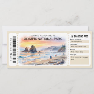 Olympic National Park Resa Ombordstigningskort Bil Inbjudningar