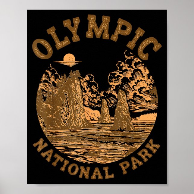 Olympic National Park Resande Naturälskare Poster (Framsidan)