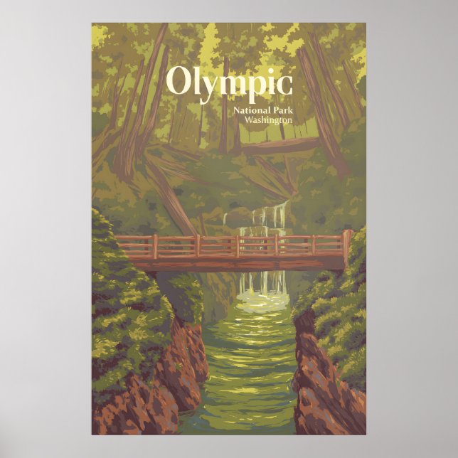 Olympic National Park Reseskylt Poster (Framsidan)