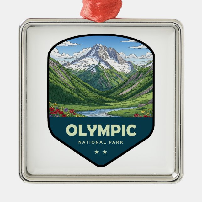 Olympic National Park-sköld Julgransprydnad Metall (Framsidan)