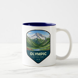Olympic National Park-sköld Två-Tonad Mugg