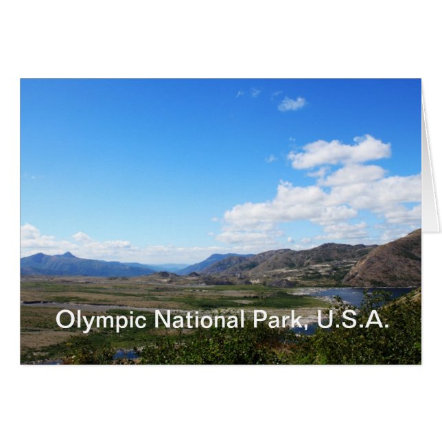 Olympic National Park, USA, vackert landskap Hälsningskort (Framsidan Horizontal)