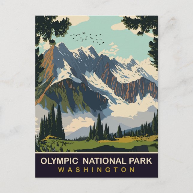 Olympic National Park, WA, Resa Vykort (Framsida)