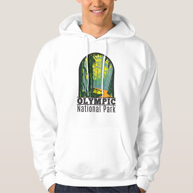 Olympic National Park Washington Hoh Rainforest Hoodie (Framsida)