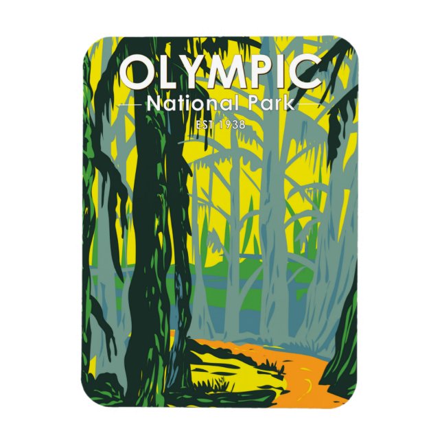 Olympic National Park Washington Hoh Rainforest Magnet (Vertikal)