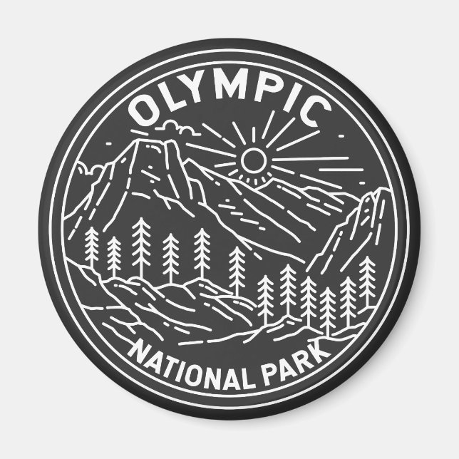 Olympic National Park Washington Monoline Magnet (Framsidan)