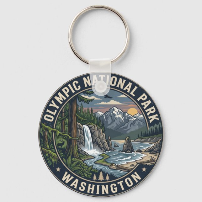 Olympic National Park Washington Nyckelring | Vint (Baksida)