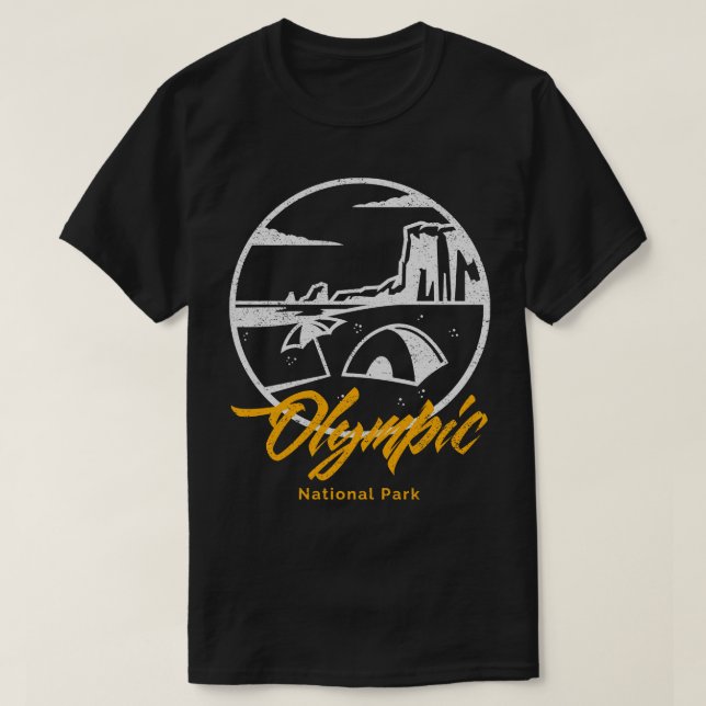Olympic National Park Washington State Camping Hik T Shirt (Design framsida)