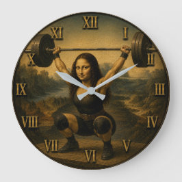 Olympic Weightlifter Funny Mona Lisa Stor Klocka