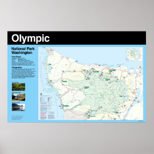 Olympisk nationalparkkartaaffisch poster