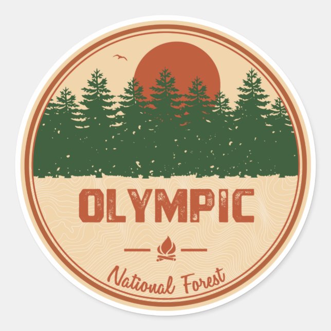 Olympisk nationalskog runt klistermärke (Framsida)