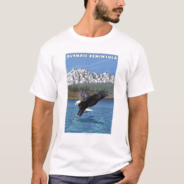 Olympisk peninsula, WashingtonFishing örn T Shirt (Framsida)