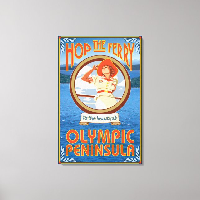 Olympisk Peninsula, WashingtonHop, färjan Canvastryck (Framsida)