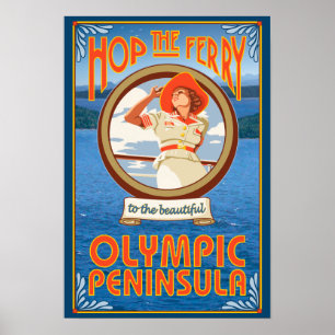 Olympisk Peninsula, WashingtonHop, färjan Poster