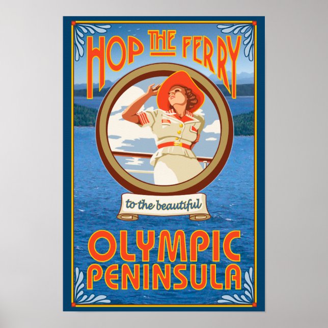 Olympisk Peninsula, WashingtonHop, färjan Poster (Framsidan)