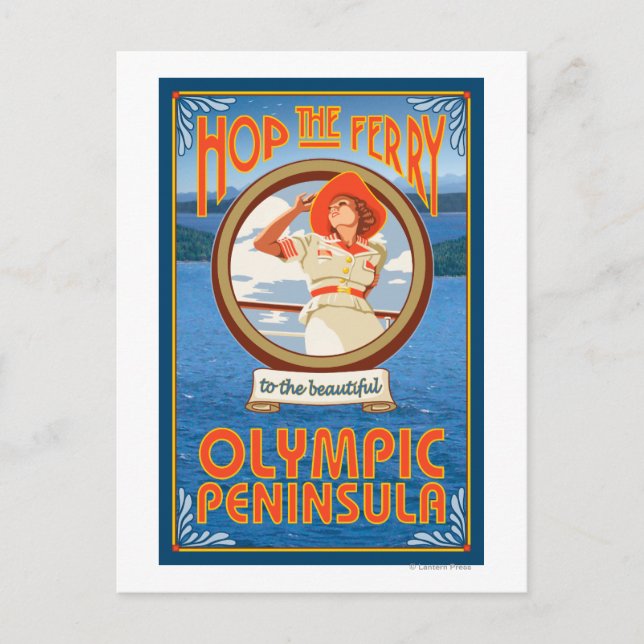 Olympisk Peninsula, WashingtonHop, färjan Vykort (Framsida)