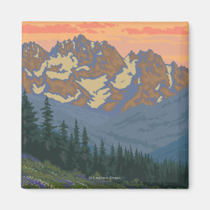 Olympisk peninsula, WashingtonSpring blommor Magnet
