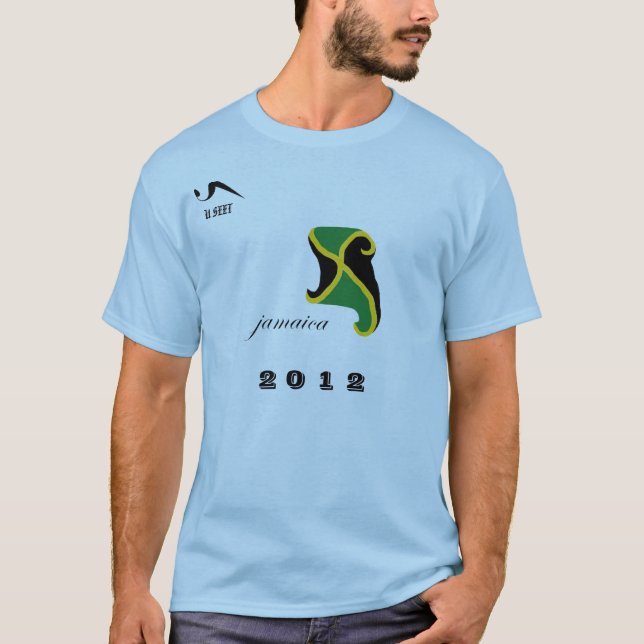 Olympisk T skjorta 2012 för Jamaica blått Shirt (Framsida)