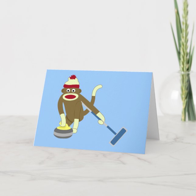 Olympisk urspårning i sock monkey kort (Framsida)