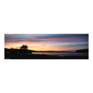 Olympiska bergen från Swantown, Olympia, WA Fototryck