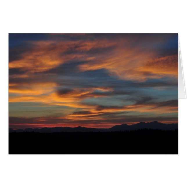 Olympiska bergen i Sunset Hälsningskort (Framsidan Horizontal)