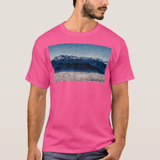 Olympiska bergen över molnen (polsk konst), lång t shirt