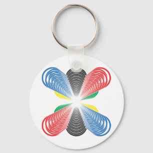 Olympiska cirkelns perspektiv nyckelring