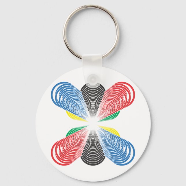 Olympiska cirkelns perspektiv nyckelring (Framsida)