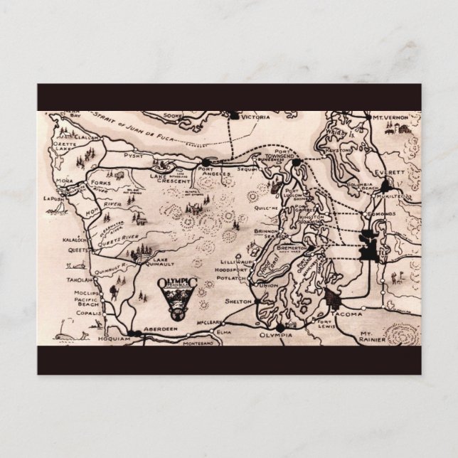 Olympiska halvön Karta Vykort (Framsida)