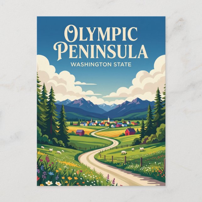 Olympiska halvön USA Vykort (Framsida)