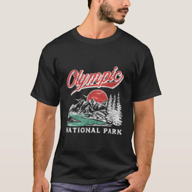 Olympiska nationalparken, 80:s berg, Distress T Shirt (Framsida)