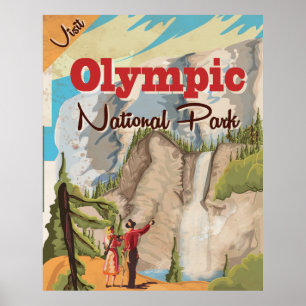 Olympiska nationalparken Vintage resor Poster