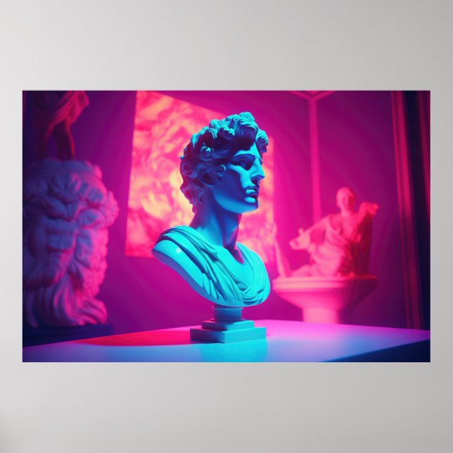 Olympiska natten: Vaporwave Ode till grekiska myto Poster (Framsidan)